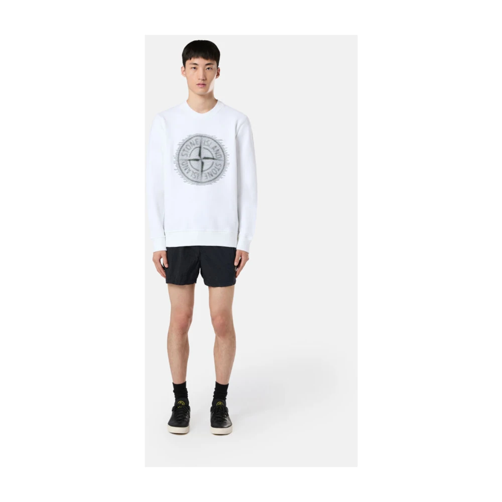 Stone Island Blauwe zee kleding met kompaslogo Blue Heren