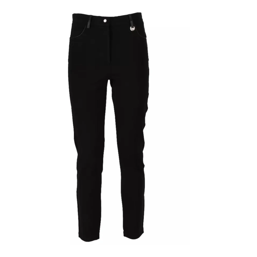 YES ZEE Slim Fit Zwarte Viscose Jeans & Broek Black Dames