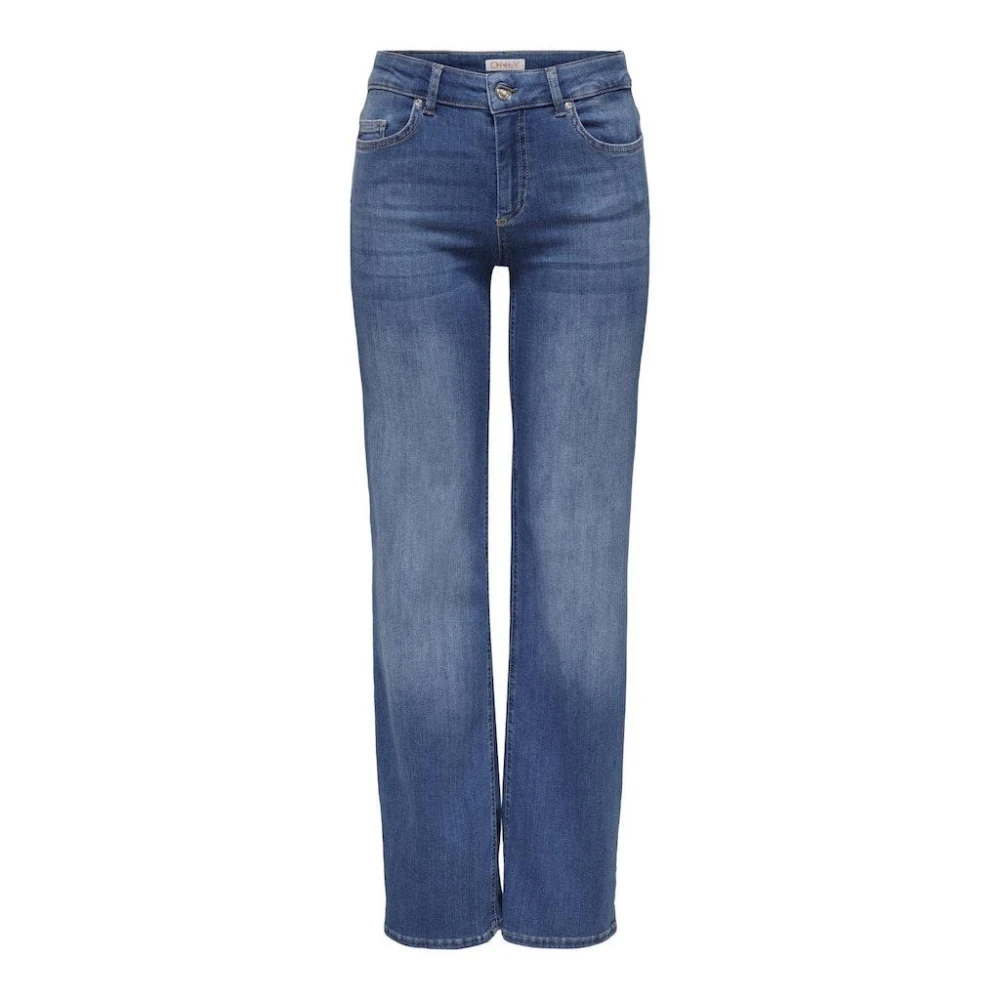 Only Straight Denim Jeans in Medium Blue Dames