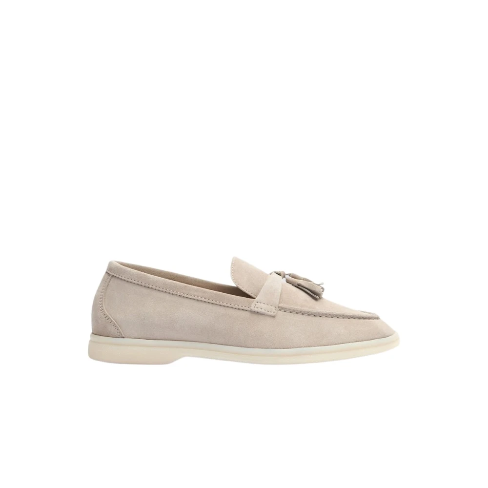 Scarosso Women's Beige Loafers, 7 Uk, Leandra Tassel Loafer