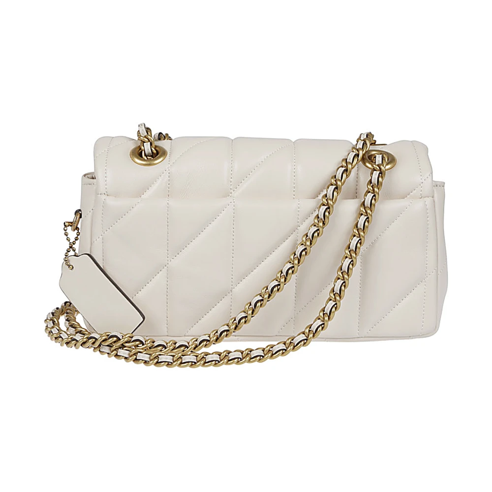 Coach Witte leren schoudertas met Pushlock White Dames