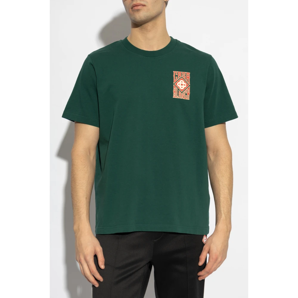 Casablanca T-shirt met bedrukt logo Green Heren