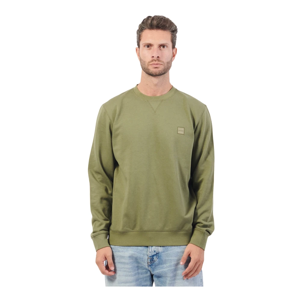 Boss Casual Groene Sweatshirt French Terry Stijl Green Heren