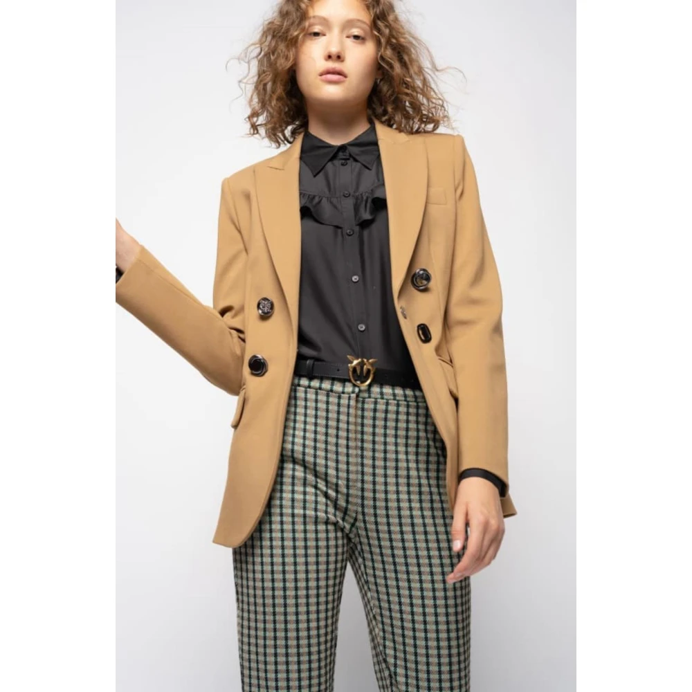 pinko Bliksem 4 Jas Stof Brown Dames