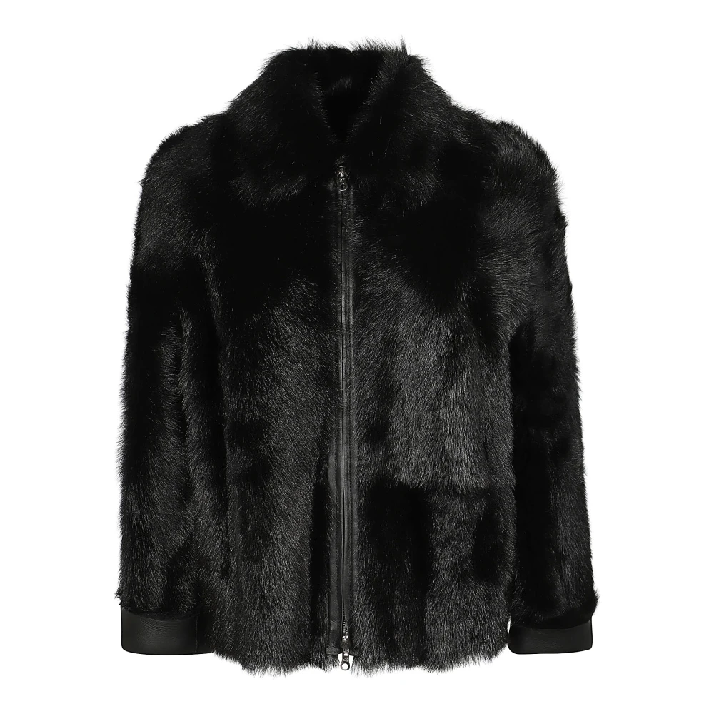 1972 Desa Omkeerbare Shearling Winterjas Black Dames