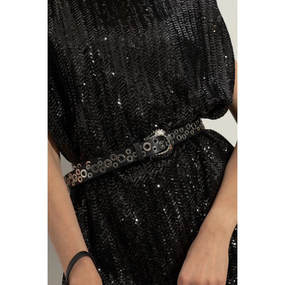 Golden Goose Leren Riem Black Dames