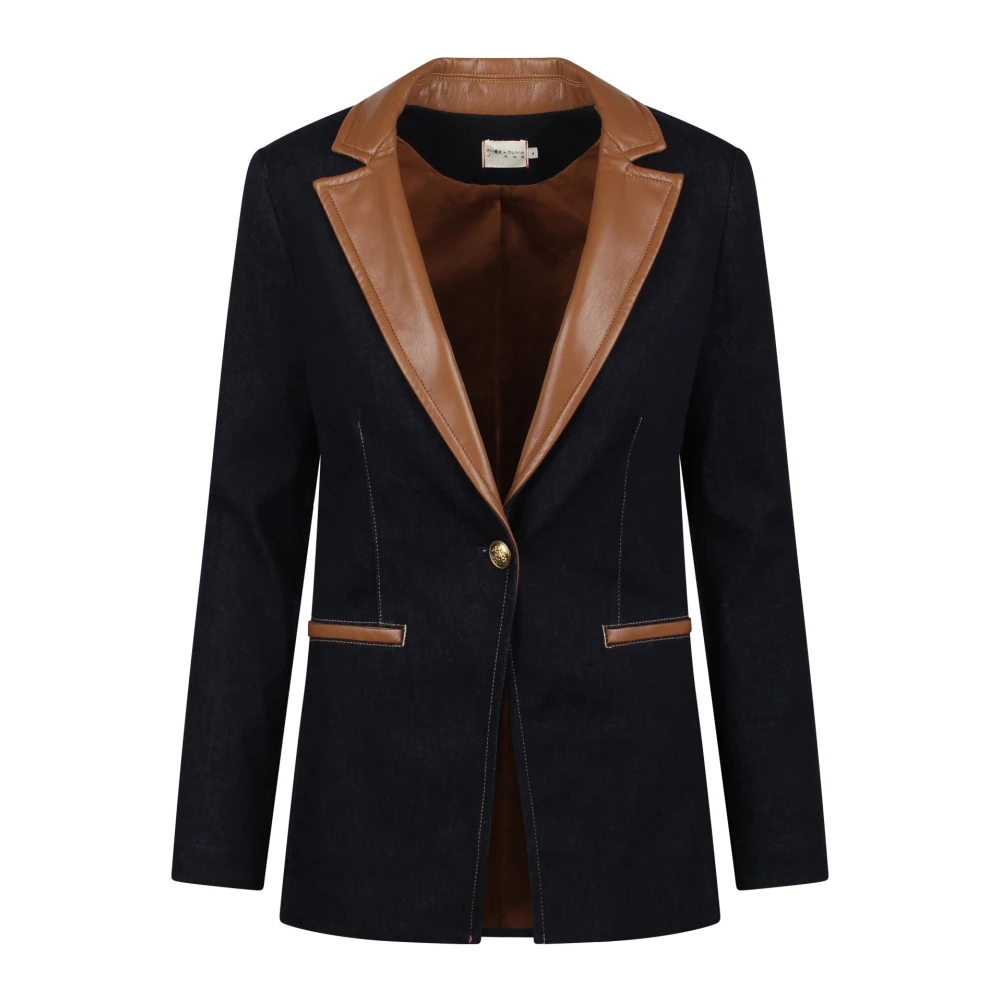 Alice + olivia Vegan leren lange blazer Black Dames