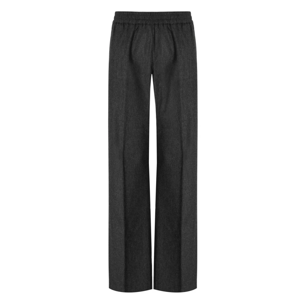 Cruna Donkergrijze wollen flanellen broek Gray Dames
