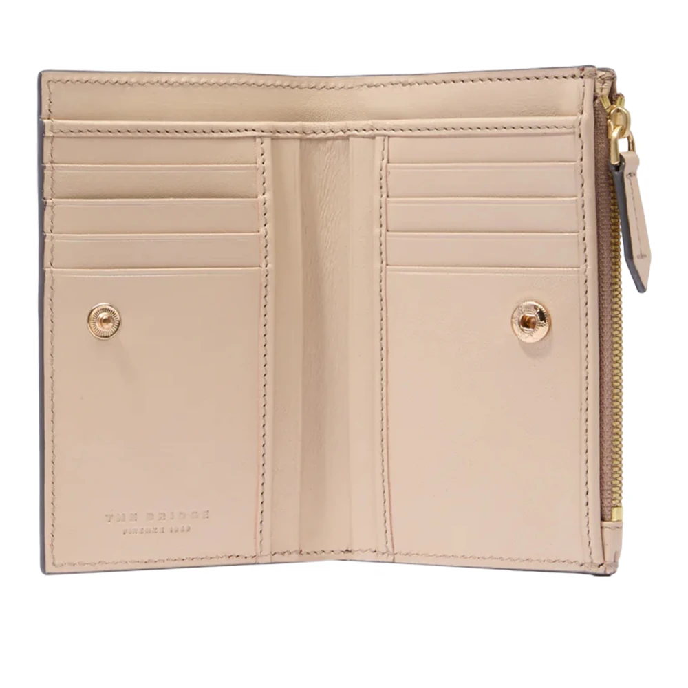 The Bridge Klassieke Leren Portemonnee Beige Dames