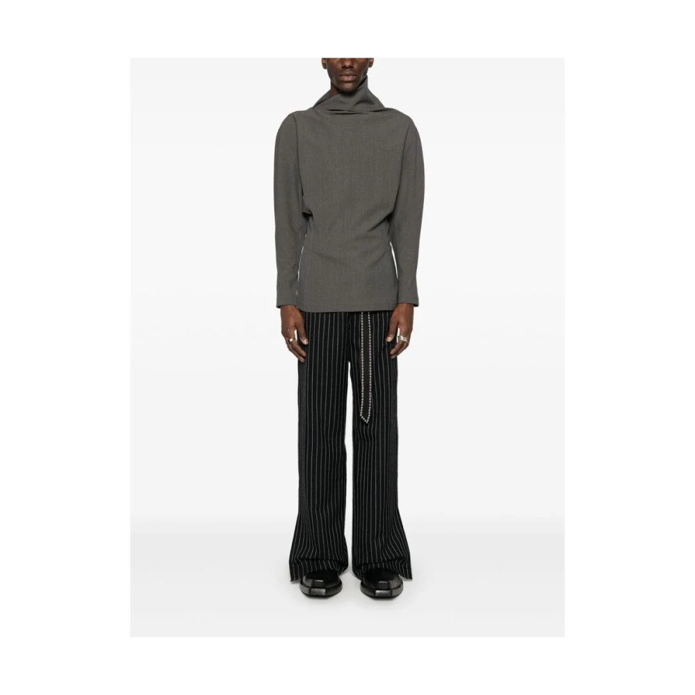 Achilles Ion Gabriel Zwarte Pinstripe Wollen Broek Black Heren