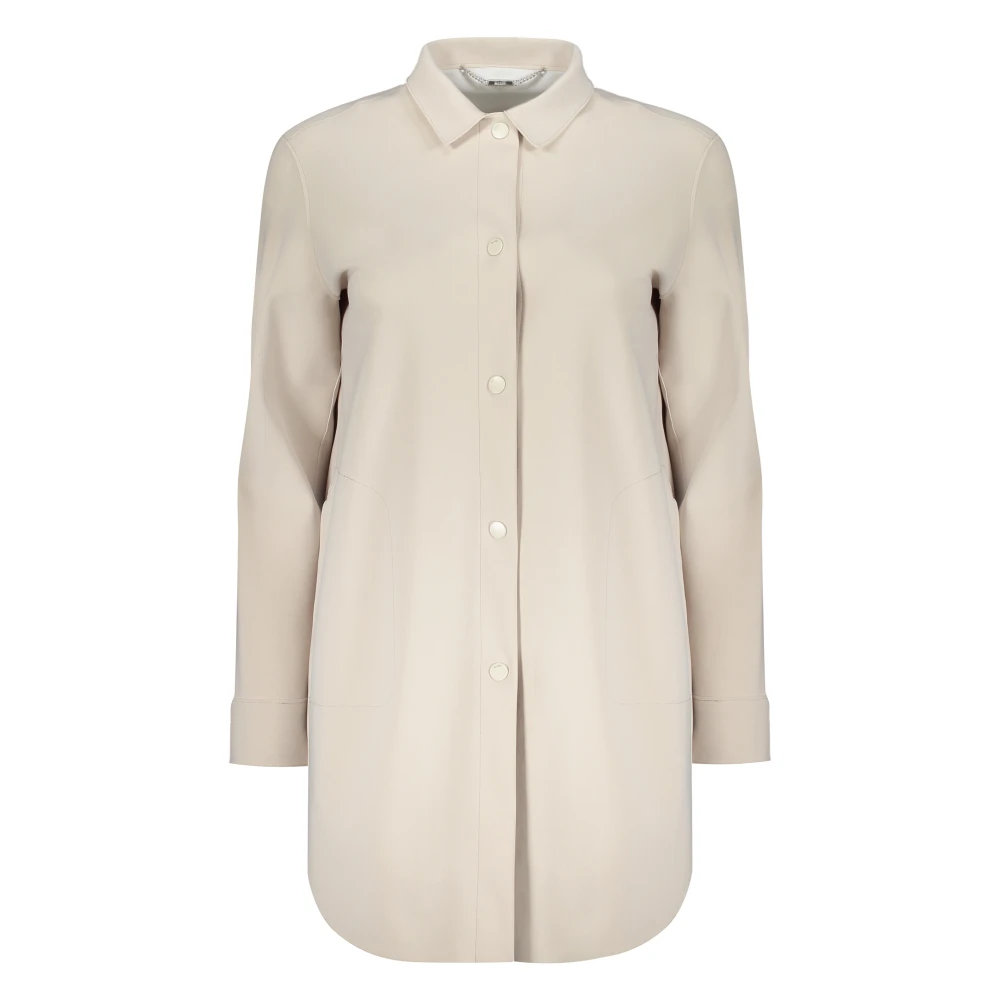 Moorer Geknoopte jas met logodetail Beige Dames