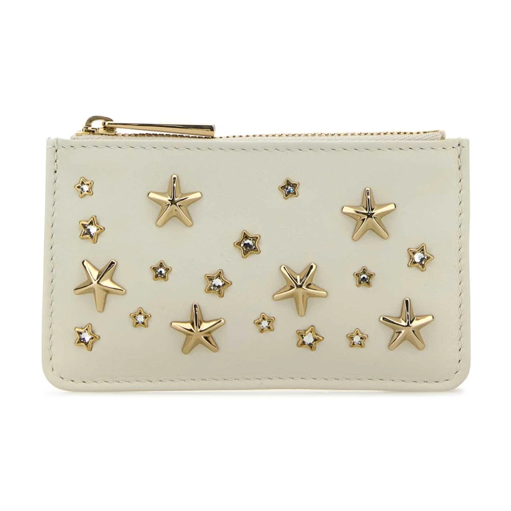 Jimmy Choo Stijlvolle witte leren kaarthouder White Dames