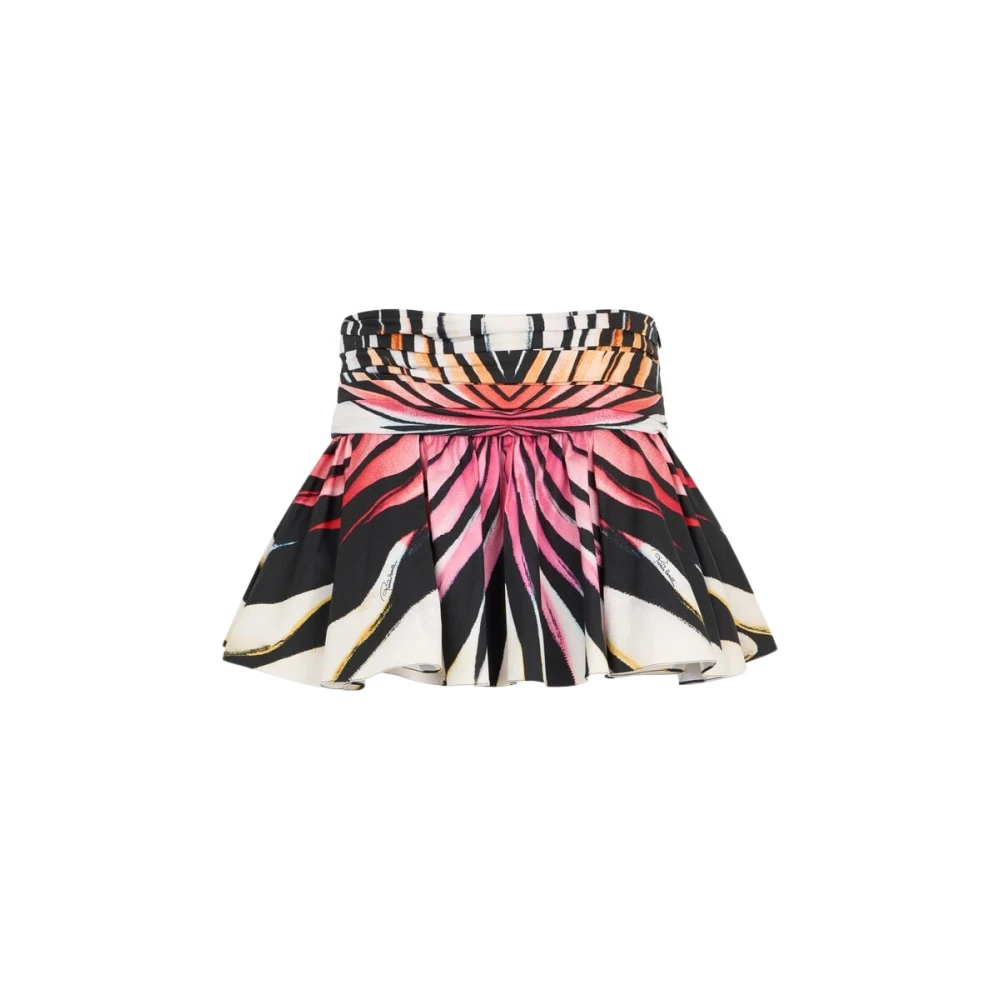 Roberto Cavalli Ray Of Paradise Print Mini Skirt - Female - Short Skirts - Multicolor - Xl - Skirts