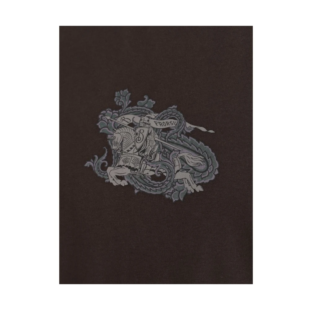 Burberry Equestrian Knight Logo Katoenen T-Shirt Gray Heren