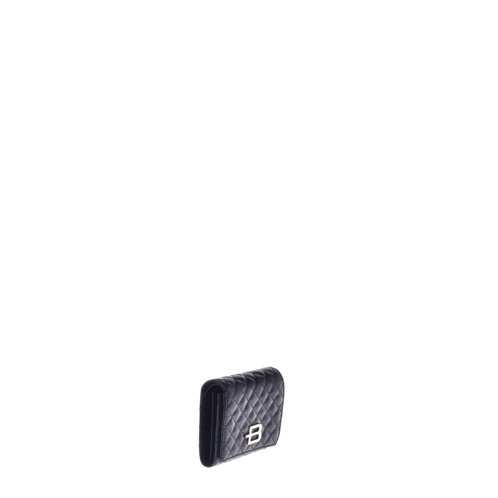 Baldinini Wallet in black quilted leather Black Dames