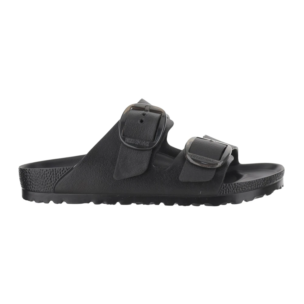 Birkenstock Women's Black Sliders, 5 Uk, Leather Buckle Sandals