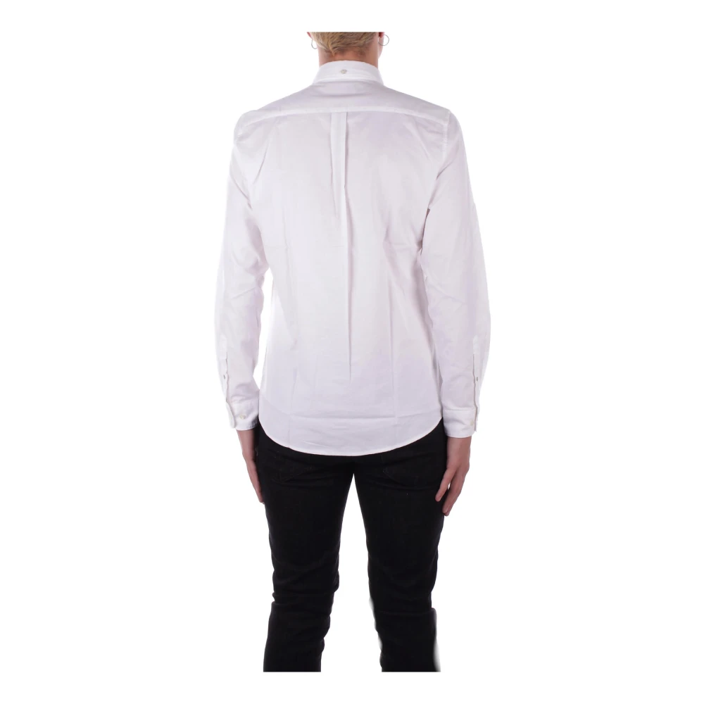 Barbour Wit Logo Voor Knoop Shirt White Heren