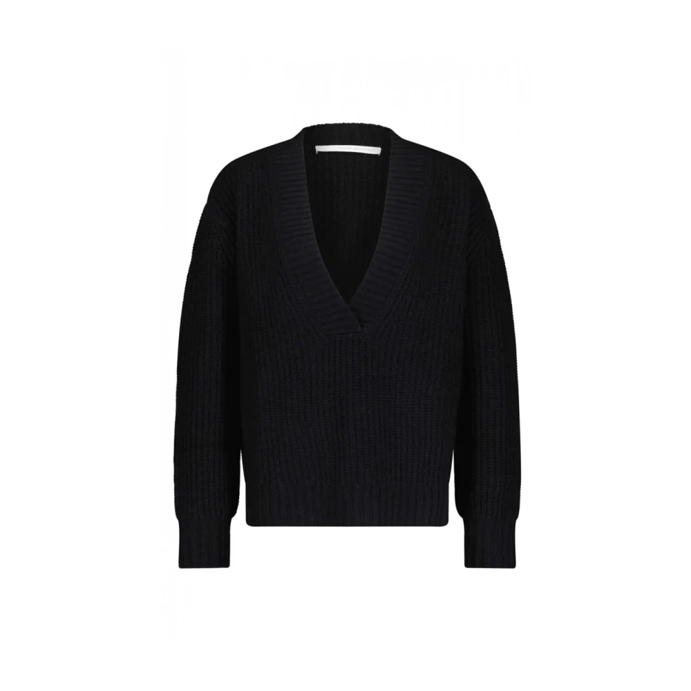 Herzen's Angelegenheit Kasjmierwol Pullover V-hals Trui Black Dames