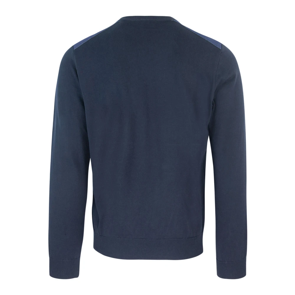 PAUL & SHARK Blauwe Trui met Denim Details Blue Heren