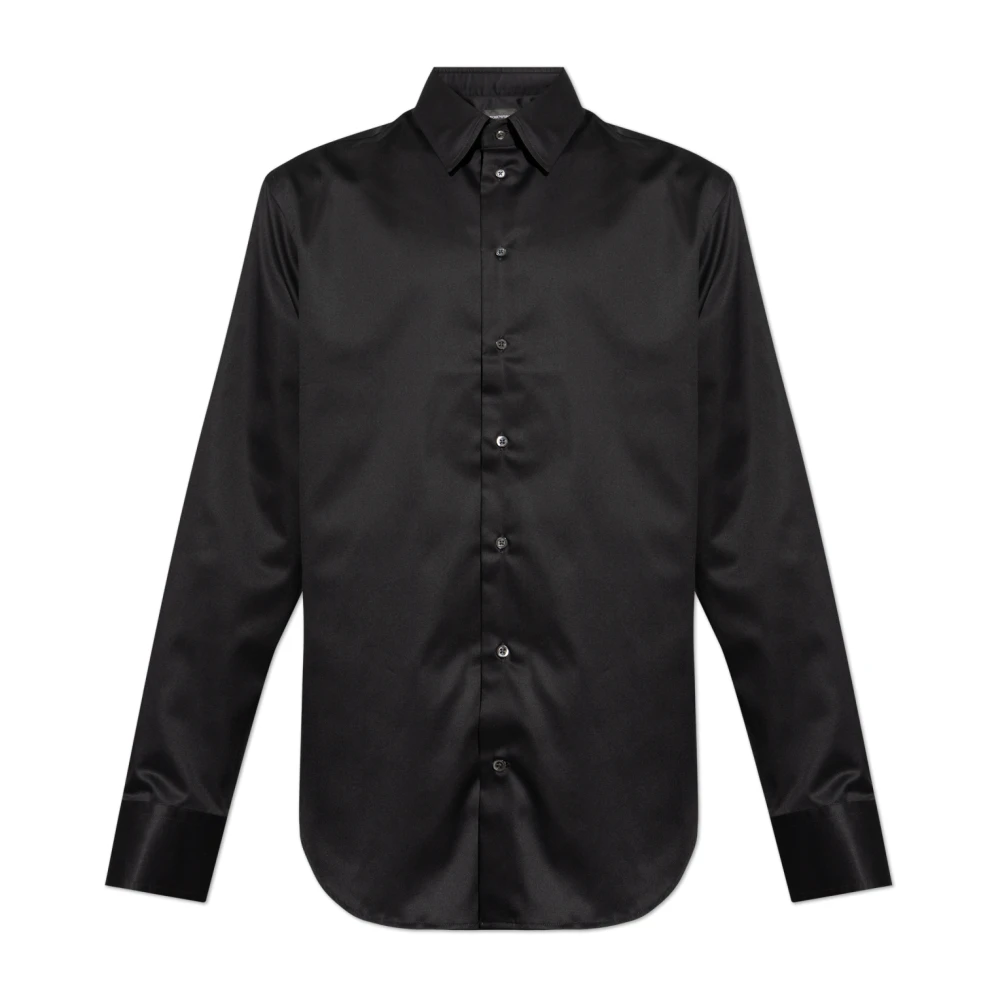 Emporio Armani Katoenen overhemd Black Heren