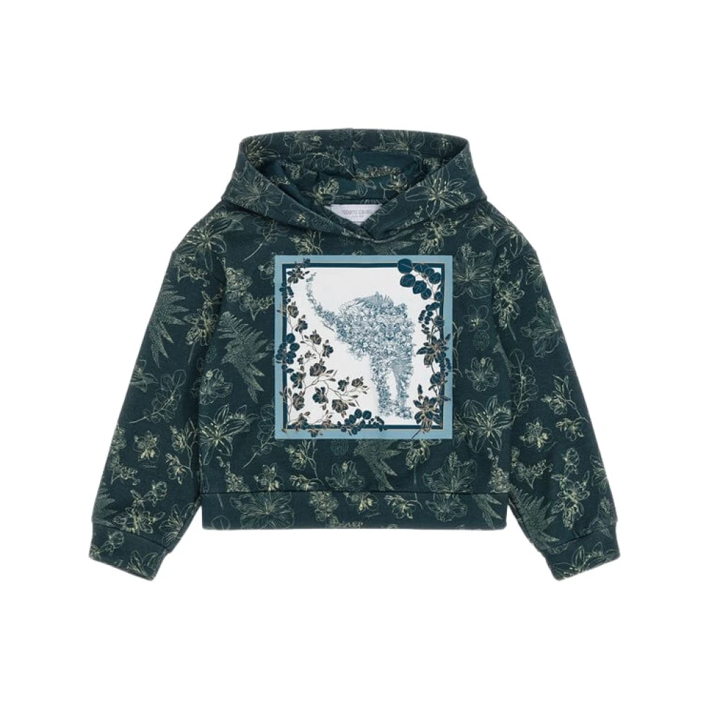 Roberto Cavalli Girls Blue Kids Sweatshirts, 6 Y, Floral Print Sweatshirt