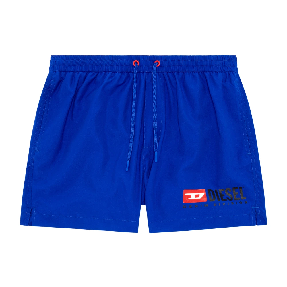 Diesel Mid-length swim shorts with logo print Blue Heren