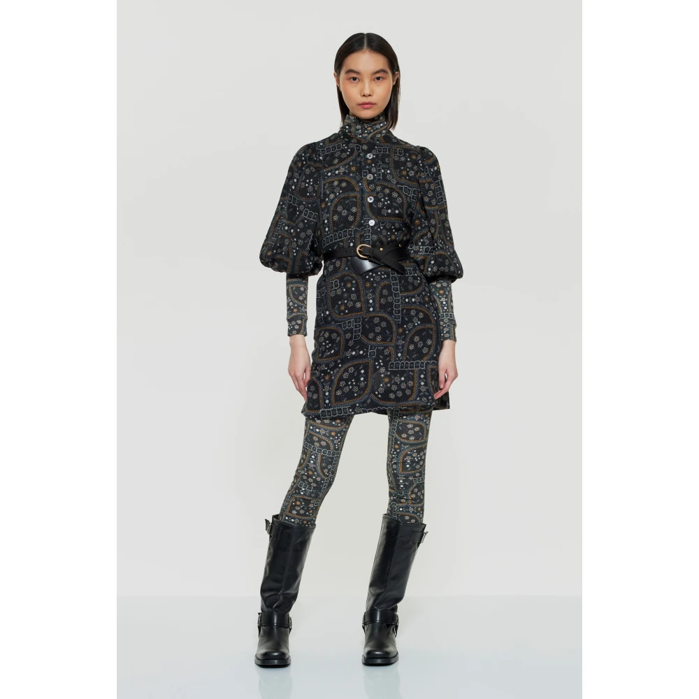 Antik batik Elie print jurk Black Dames