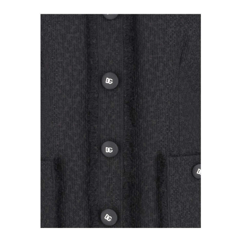 Dolce & Gabbana Wollen Rachel Tweed Jas Black Dames