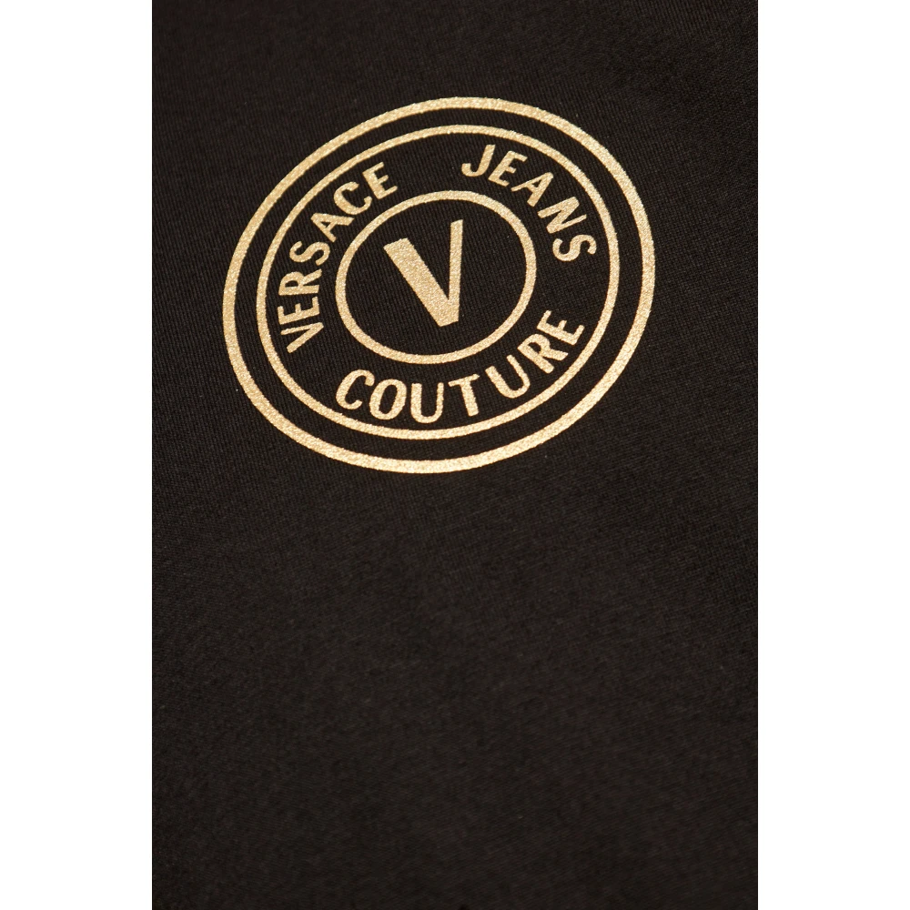 Versace Jeans Couture T-shirt met bedrukt logo Black Heren