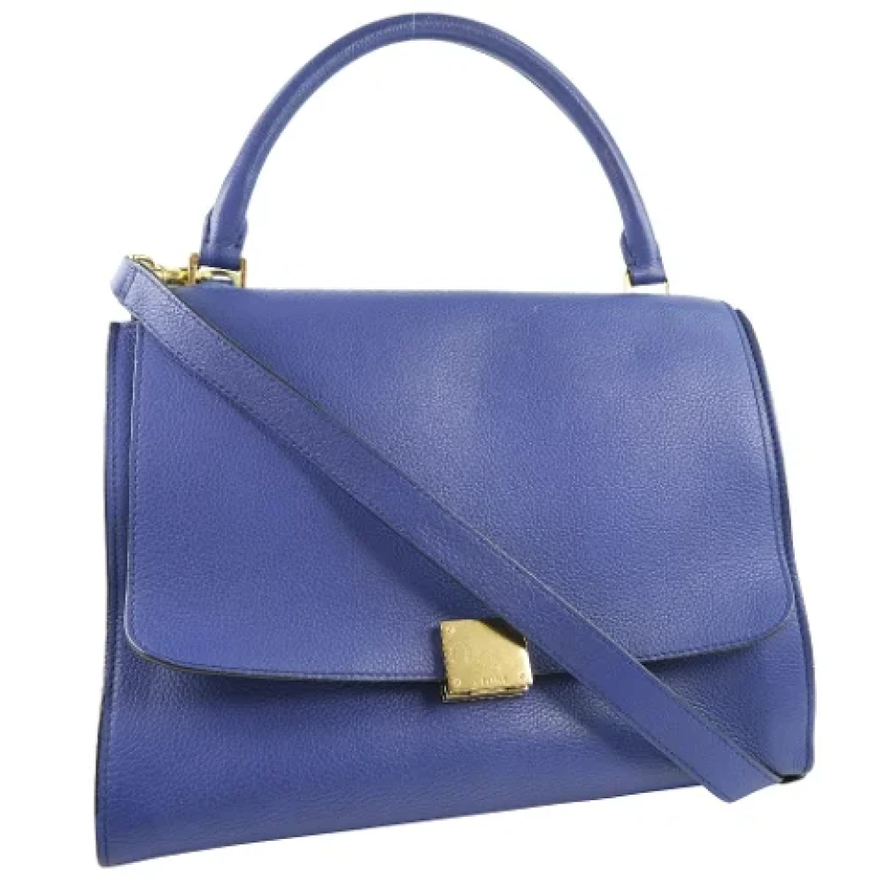 Celine Vintage Pre-owned Leather handbags Blue Dames
