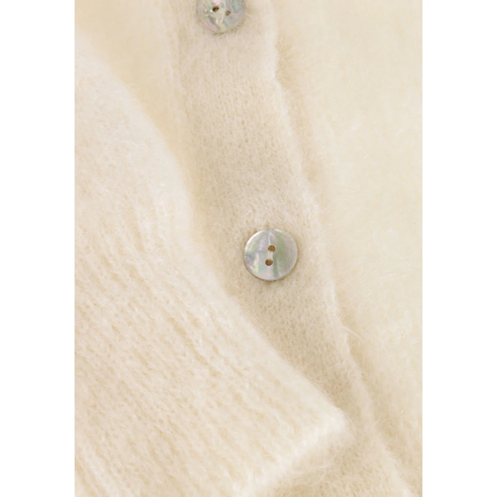 Nukus Witte Cardigan Loren Stijlvolle Garderobe Toevoeging Beige Dames