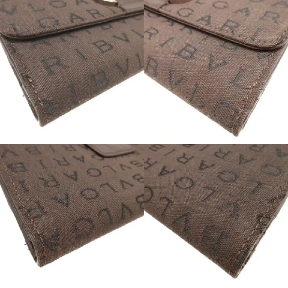 Bvlgari Vintage Pre-owned Canvas wallets Brown Dames