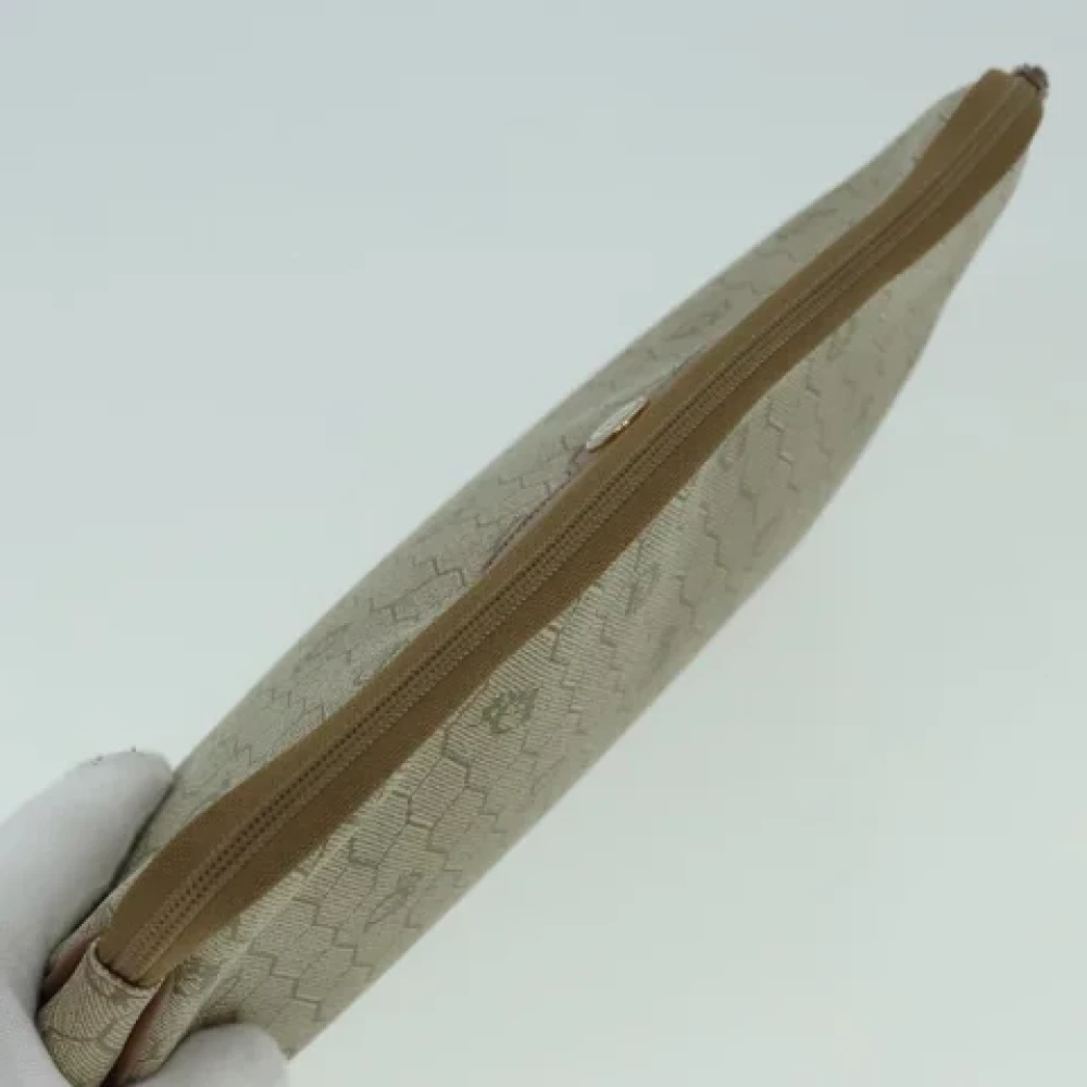 Dior Vintage Pre-owned Canvas clutches Beige Dames