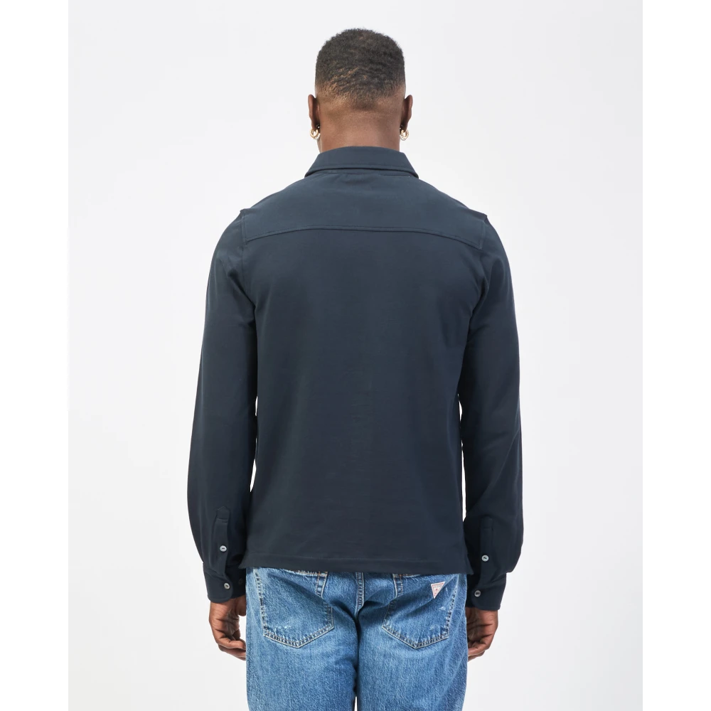 K-way Blauw Overhemd Lange Mouw Moderne Stijl Blue Heren