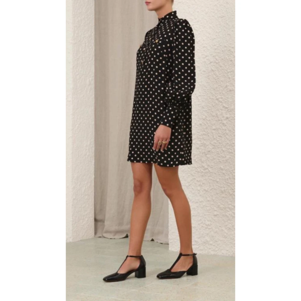 Zimmermann Polka Dot Viscose Jurk Elegant Black Dames