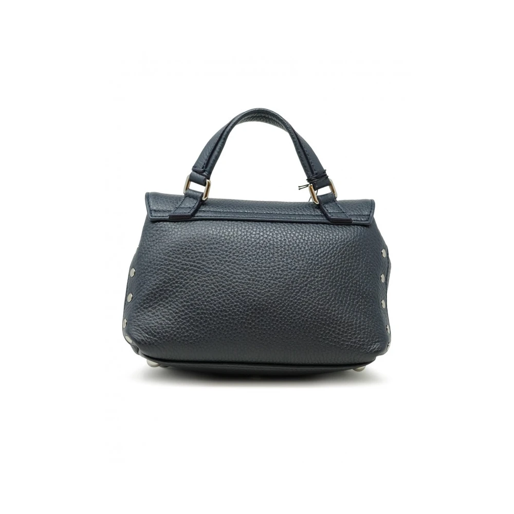 Zanellato Blauwe Leren Handtas Modern Ontwerp Black Dames