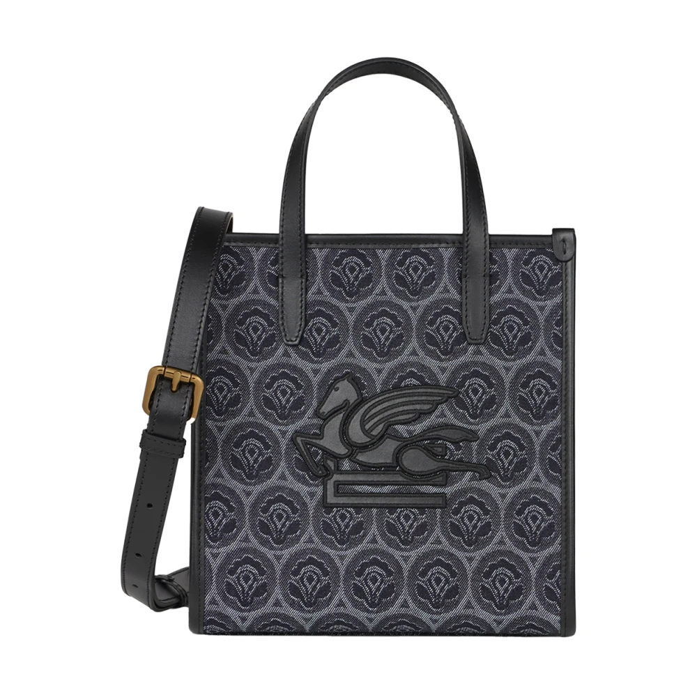 ETRO Blauwe Bloemen Shopper Blue Dames