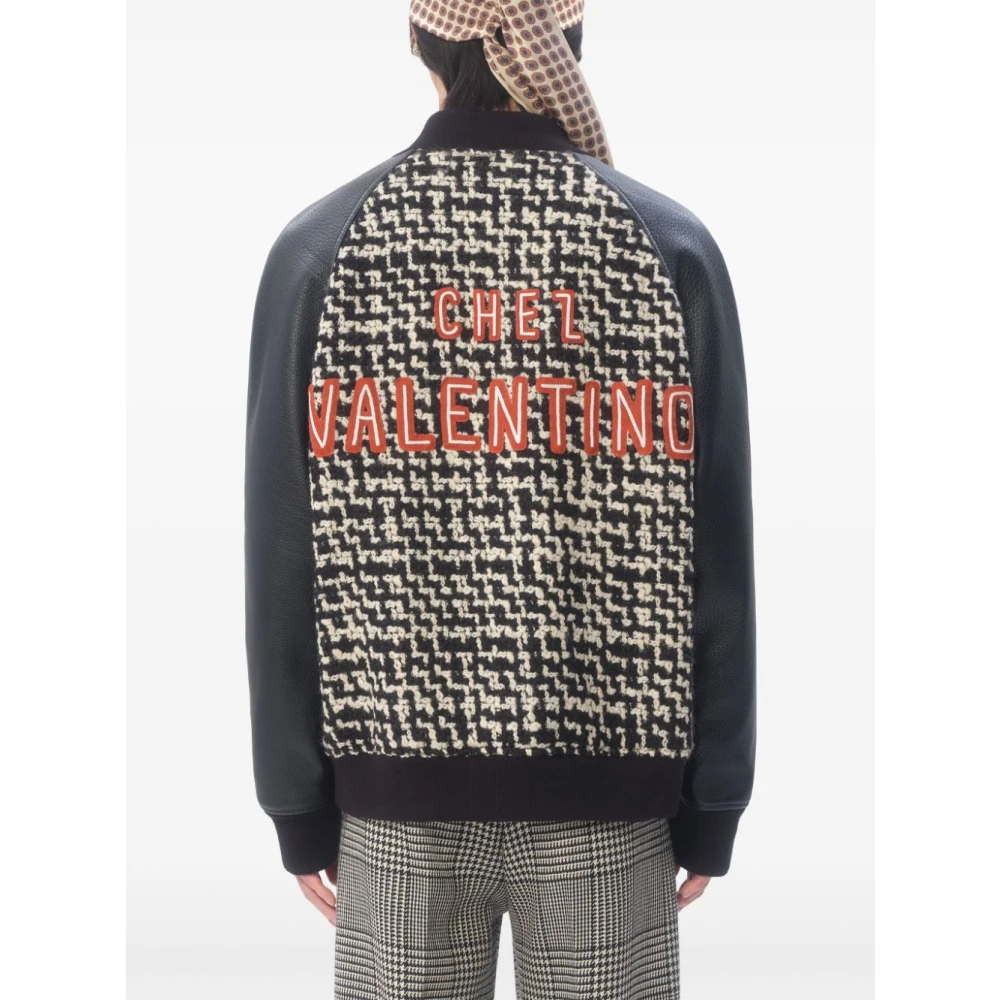 Valentino Ivoor Tweed Jas met Geribbelde Details Beige Heren