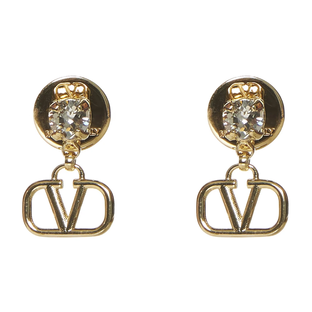 Valentino Garavani Women's Yellow Earrings, One Size, Vlogo Signature Earrings With Swarovski Crystals