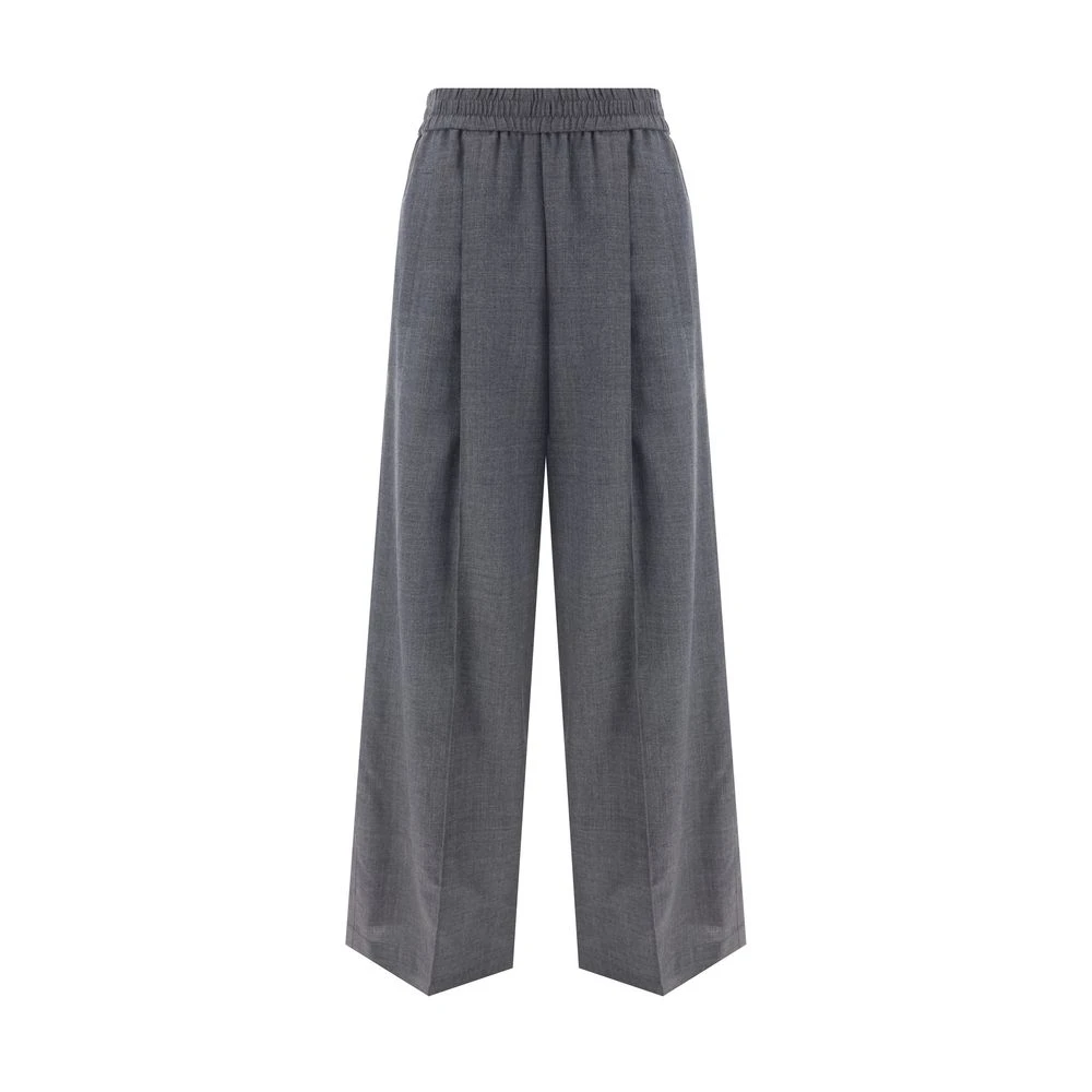 BRUNELLO CUCINELLI Losse Wollen Trainingsbroek Gray Dames