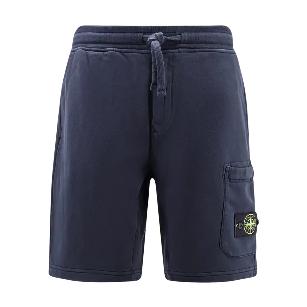 Stone Island Katoenen Bermuda Shorts met Koord Blue Heren