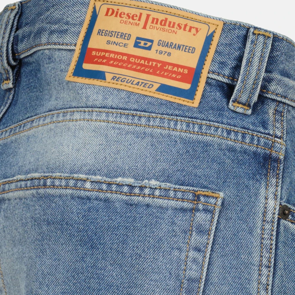 Diesel Vintage Blauwe Straight Cut Jeans Blue Heren