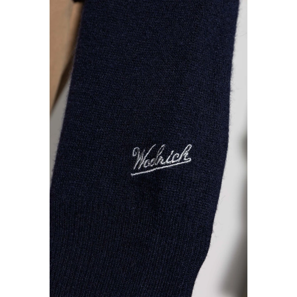 Woolrich Wollen trui met geborduurd logo Blue Heren