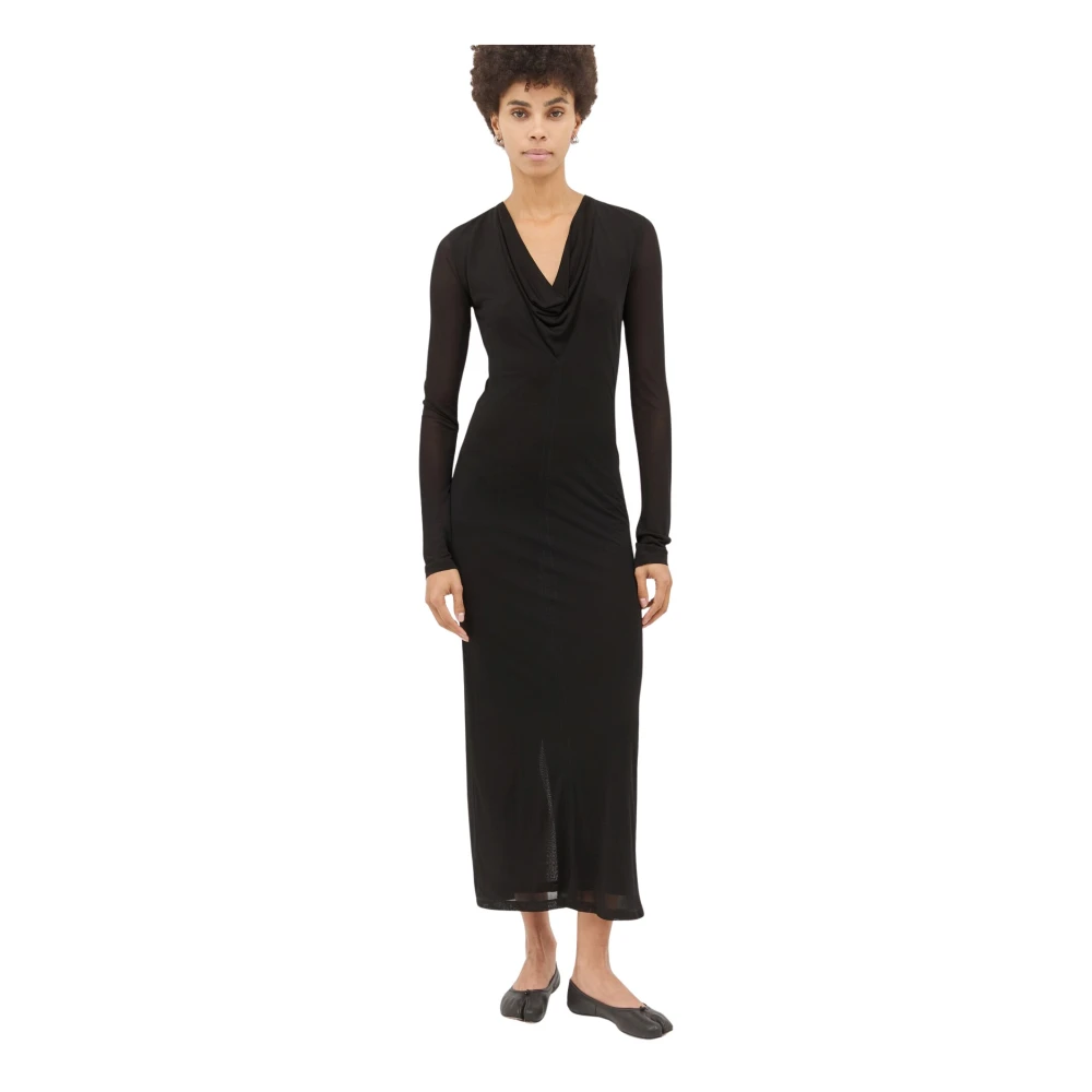 Totême Women's Black Elegant Draped V-Neck Maxi Dress - Maxi Dresses - S - Dresses