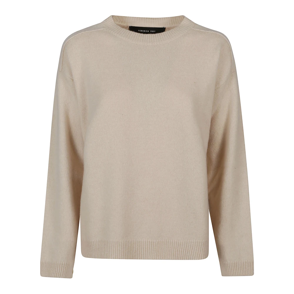 Federica Tosi Stijlvolle Neck Sweater Beige Dames