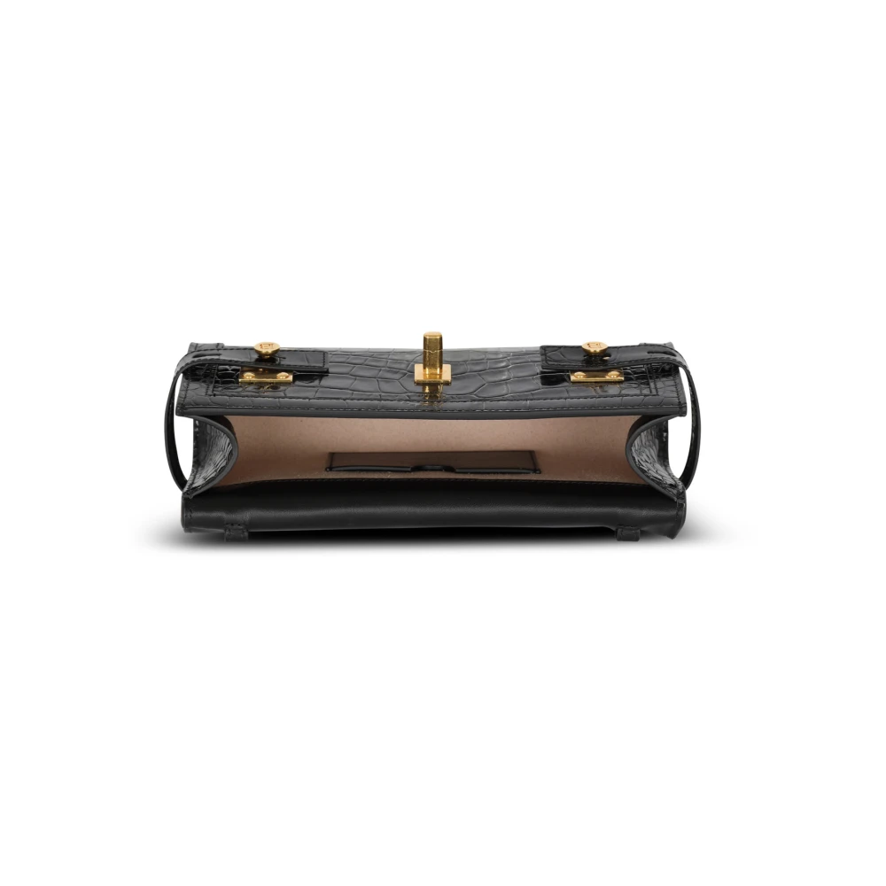 Balmain B-Buzz Pouch 23 leren clutch Black Dames
