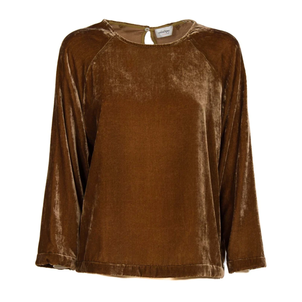 Ottod'Ame Chocolade Velvet Top Brown Dames