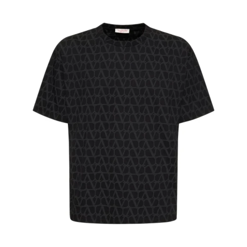 Valentino Garavani Bedrukt katoenen T-shirt Black Heren
