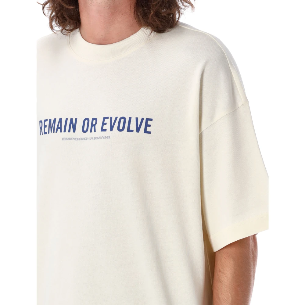 Emporio Armani Casual Katoenen T-Shirt voor Mannen Beige Heren