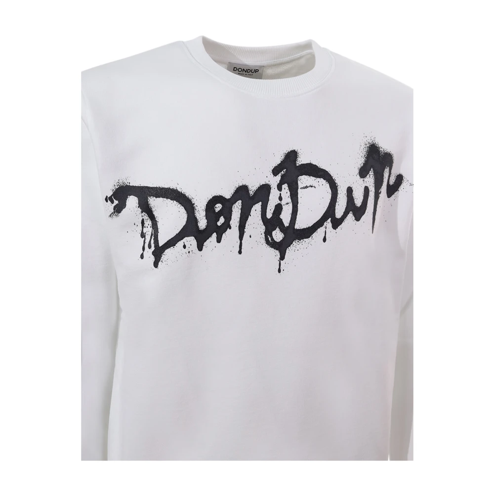 Dondup Witte Sweatshirt met Logo Print White Heren